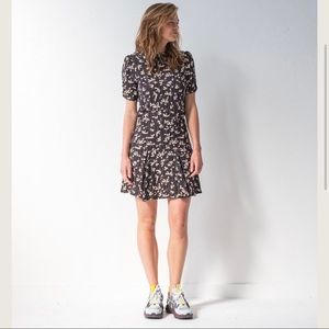 SESSUN O Kee Floral Short Sleeve Cutout Dress